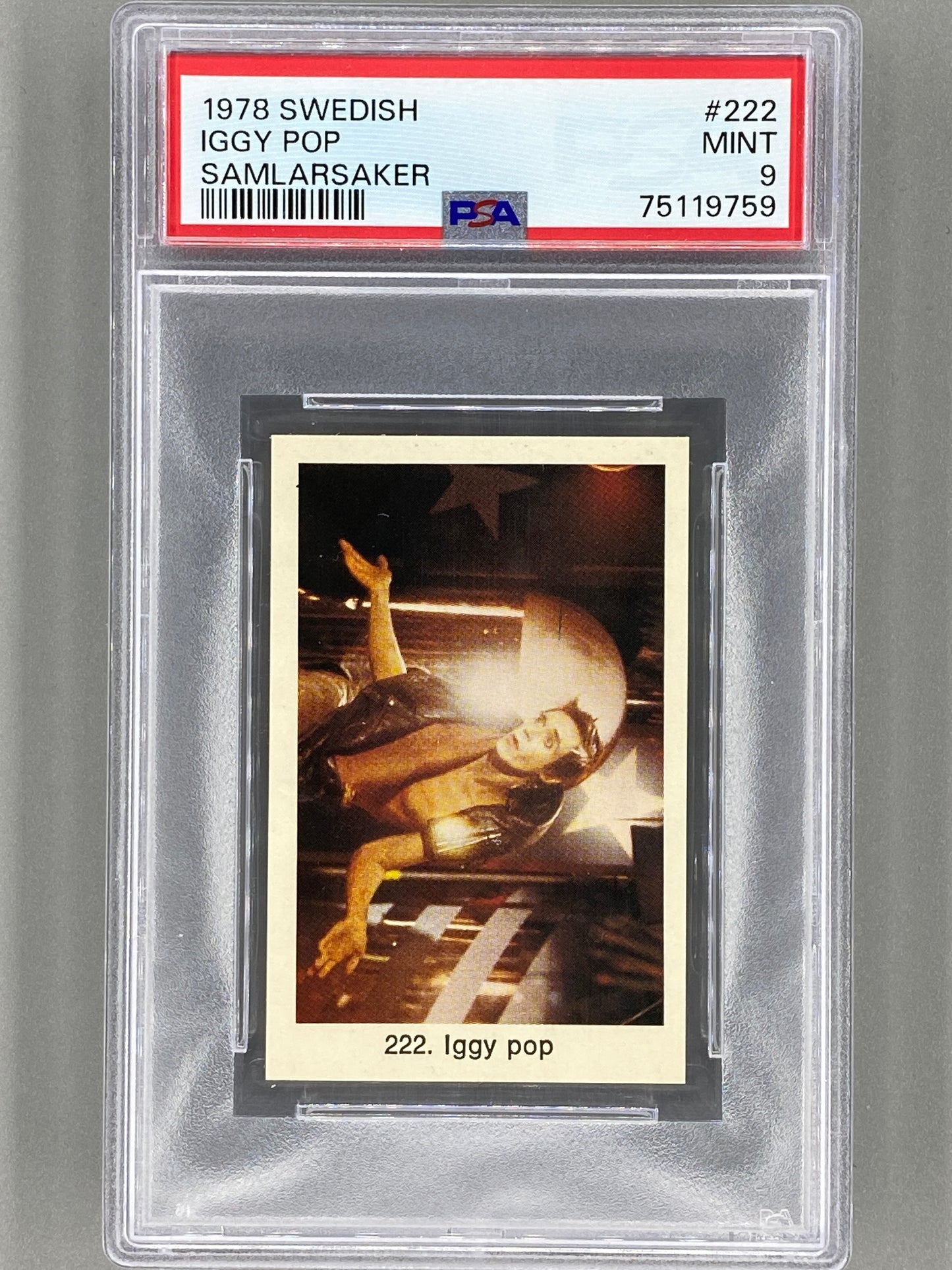 1978 Swedish #222 Iggy Pop Samlarsaker PSA 9 Pop 5 (Music)