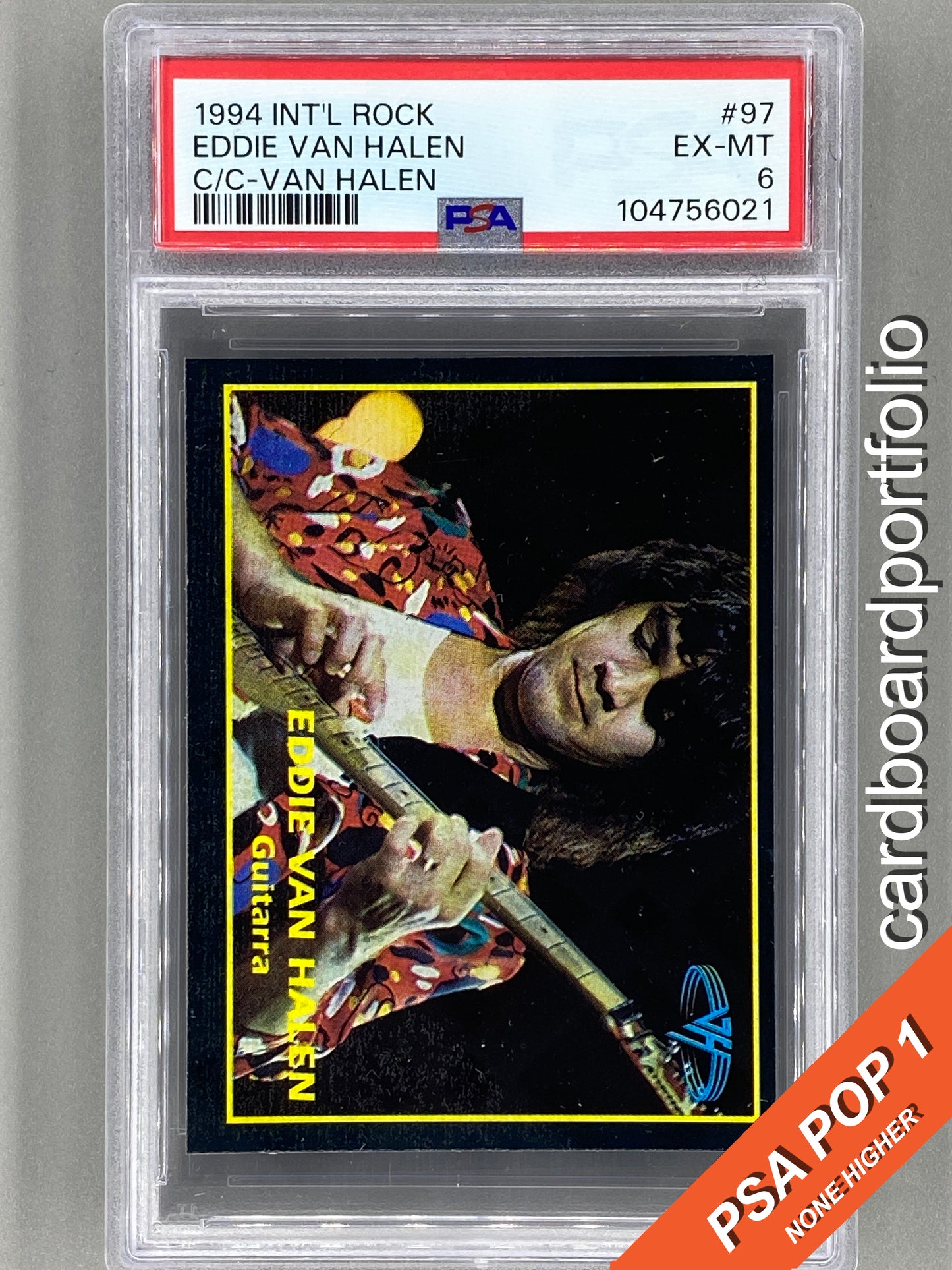 1994 Ultra Figus #95 Eddie Van Halen Intl Rock Cards Van Halen PSA 6 Pop 1 (Music)