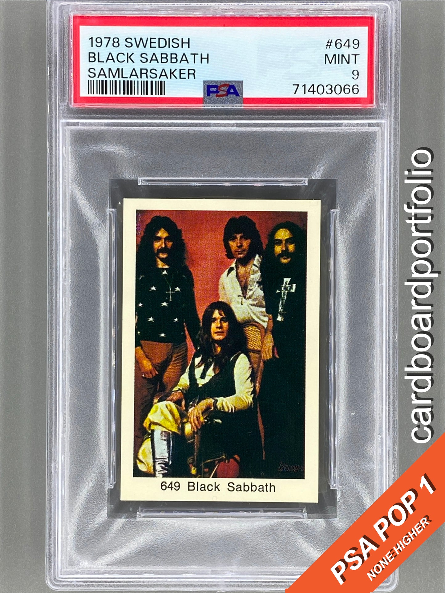 1978 Swedish #649 Black Sabbath Samlarsaker PSA 9 Pop 1 (Music)
