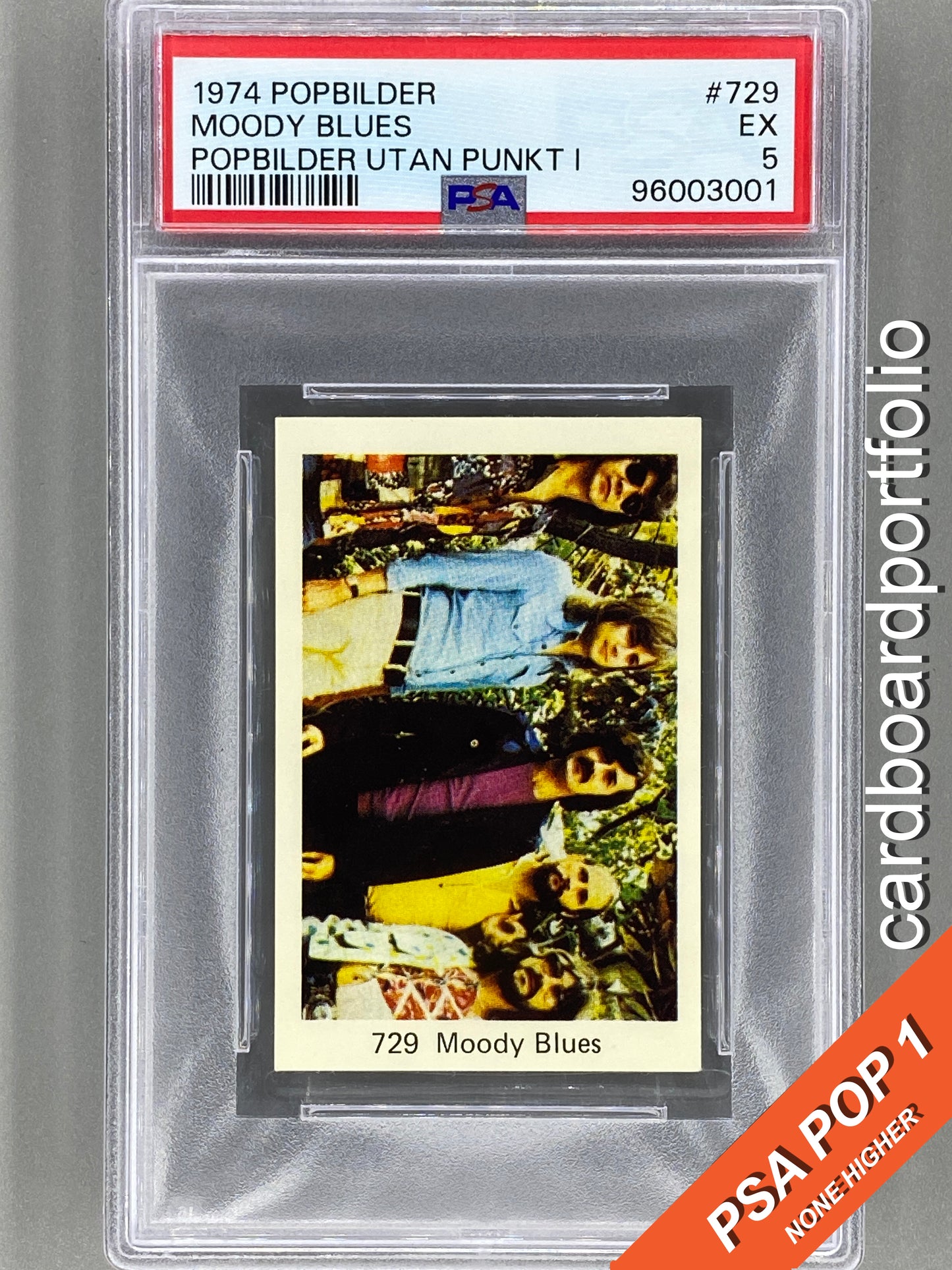 1974 Popbilder #729 Moody Blues Utan Punkt I PSA 5 Pop 1 (Music)