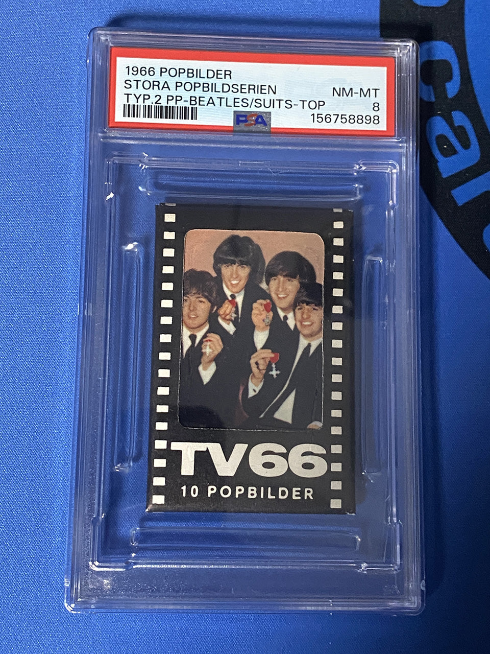 1966 Sealed Pack TV66 Popbilder Stora Popbildserien Type 2 PSA 8 (Music)