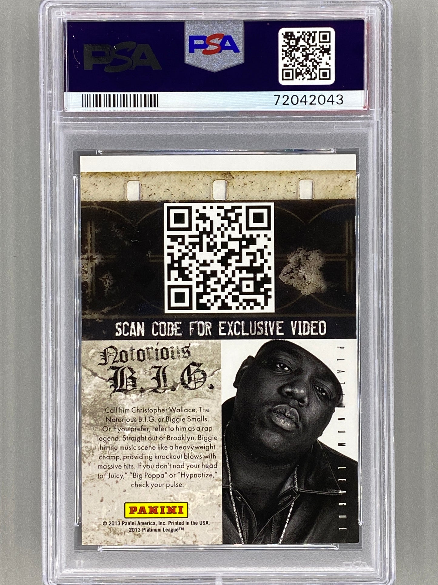 2013 Panini Black Friday Notorious B.I.G. HRX PSA 8 Pop 29 (Music)