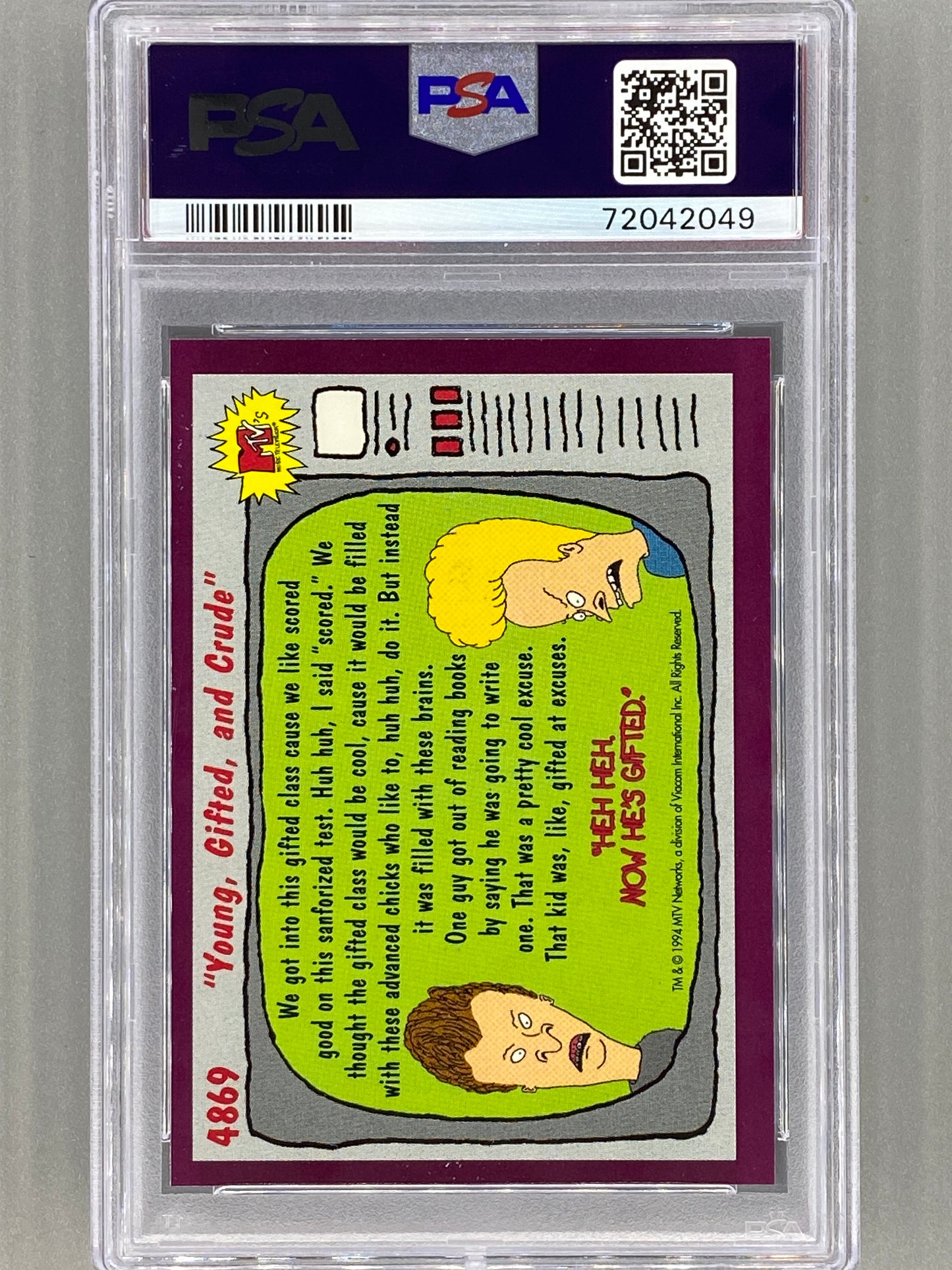 1994 Topps Beavis And Butt-Head #6907 I'm, Uh, Butt-Head PSA 6 - Pop 1 (Pop Culture)