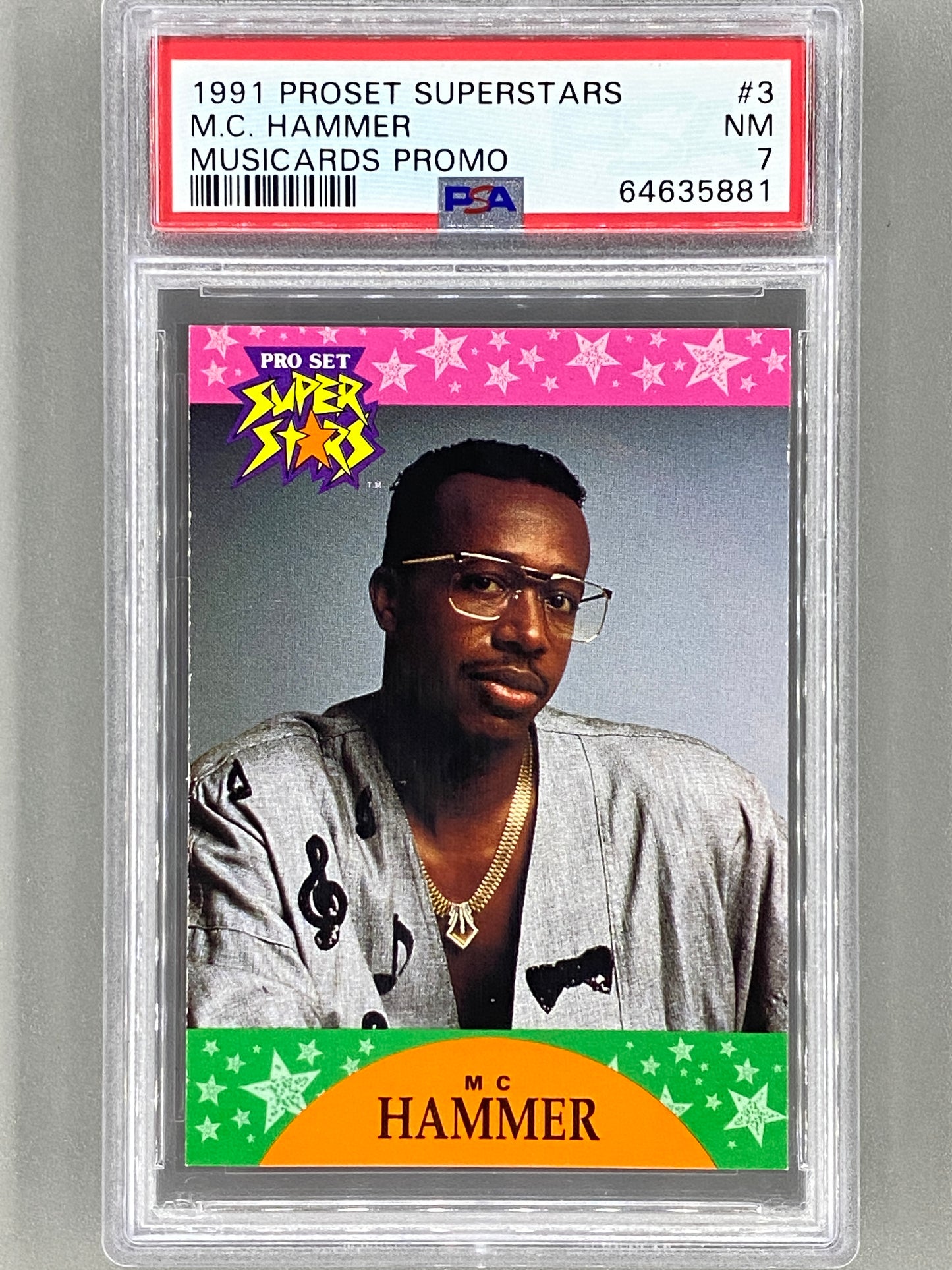 1991 Proset Superstars #3 MC Hammer Musicards Promo PSA 7 Pop 5 (Music)