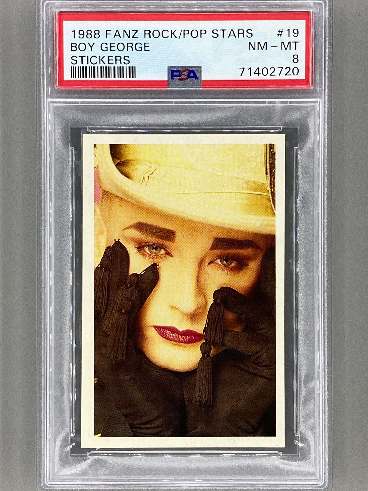 1988 Fanz #19 Boy George Rock/Pop Stars Stickers PSA 8 - Pop 1 (Music)