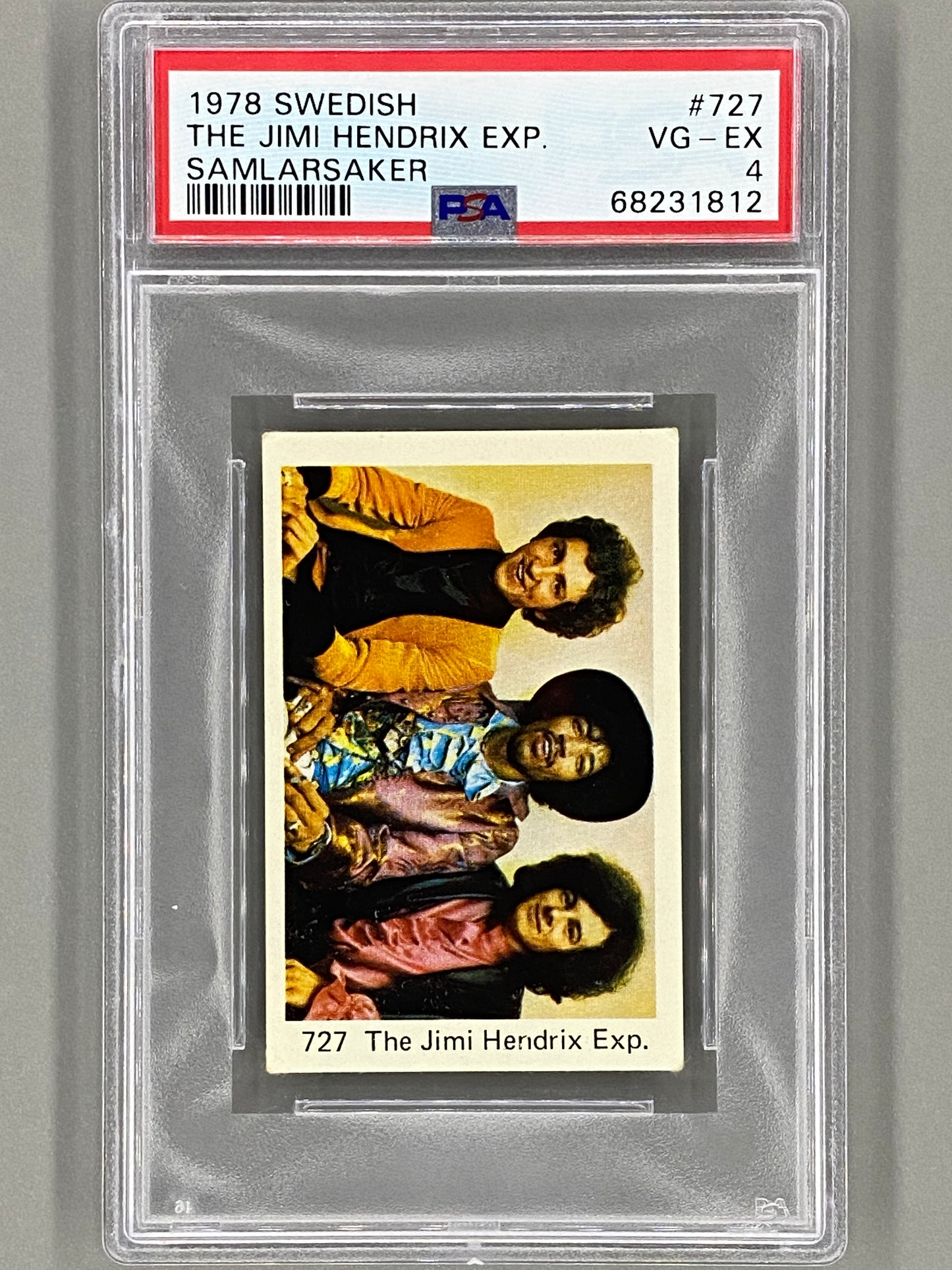 1974 Popbilder #727 The Jimi Hendrix Exp. Utan Punkt II PSA 4 Pop 14 (Music)