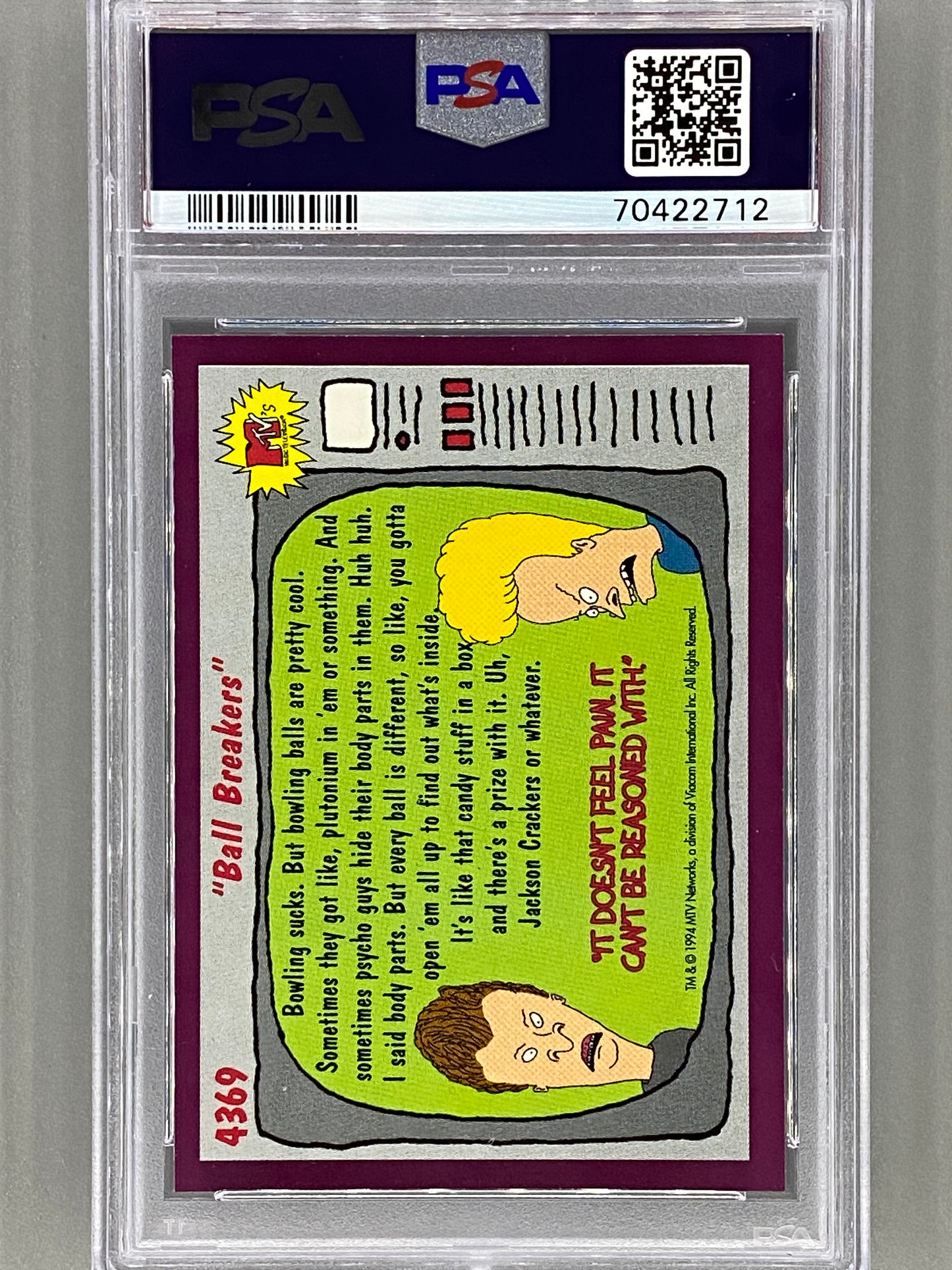 1994 Topps Beavis And Butt-Head #4369 Ball Breakers PSA 6 - Pop 1 (Pop Culture)