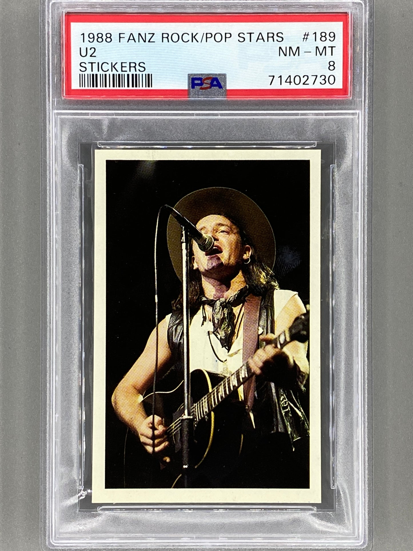 1988 Fanz #189 U2 Rock/Pop Stars Stickers PSA 8 - Pop 1 (Music)