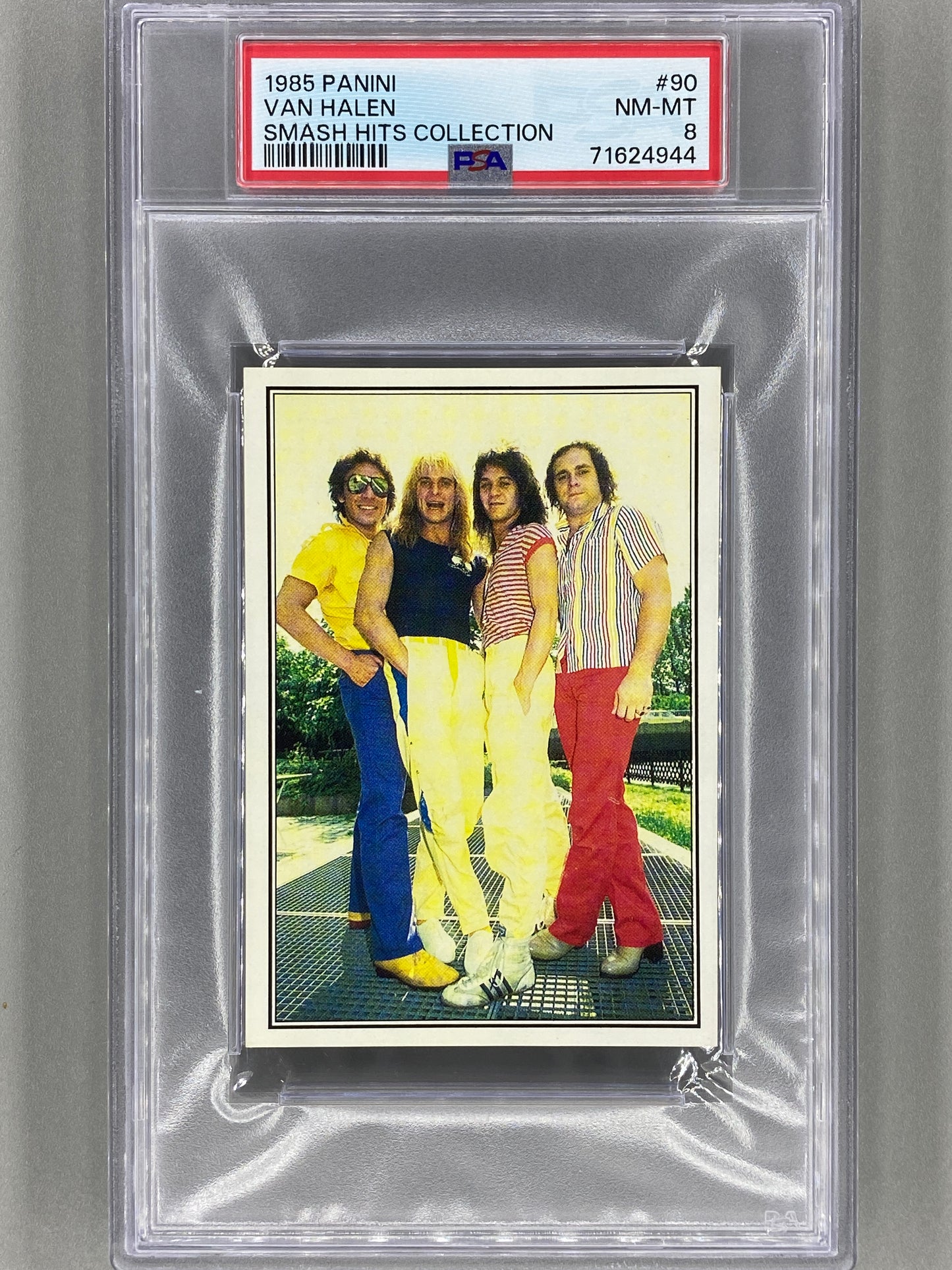 1985 Panini #90 Van Halen Smash Hits Collection PSA 8 Pop 13 - 1 Higher (Music)
