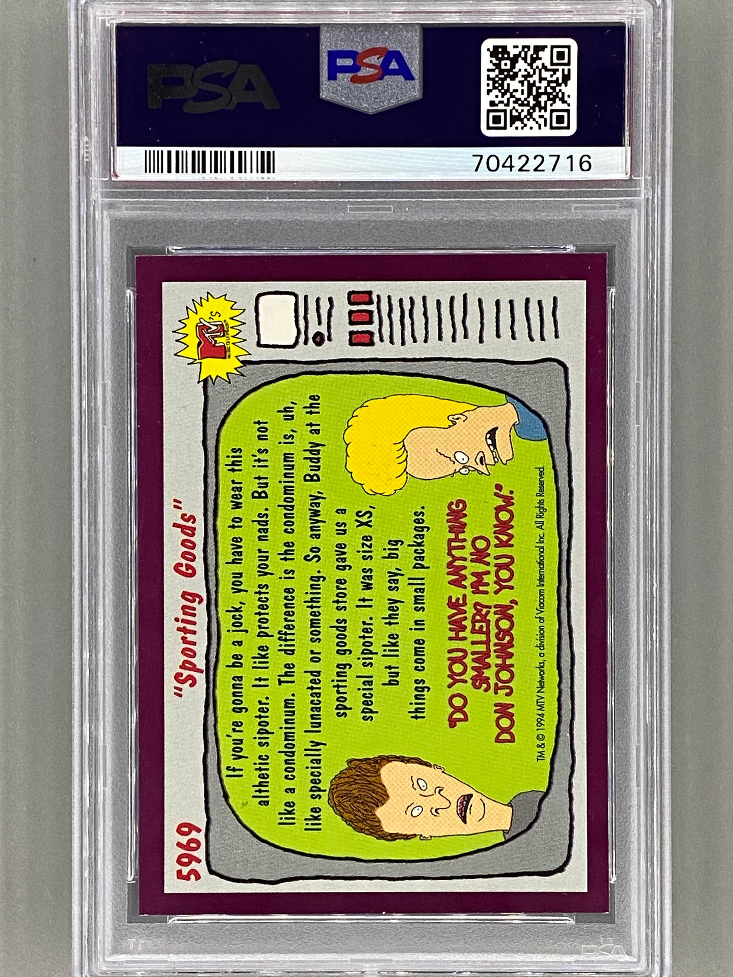 1994 Topps Beavis And Butt-Head #5969 Sporting Goods PSA 8 - Pop 1 (Pop Culture)