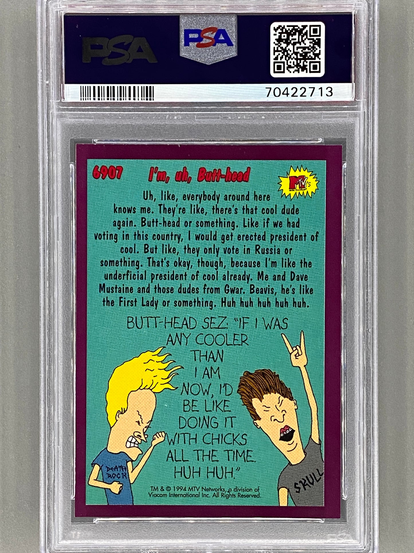 1994 Topps Beavis And Butt-Head #6907 I'm, Uh, Butt-Head PSA 6 Pop 2 (Pop Culture)