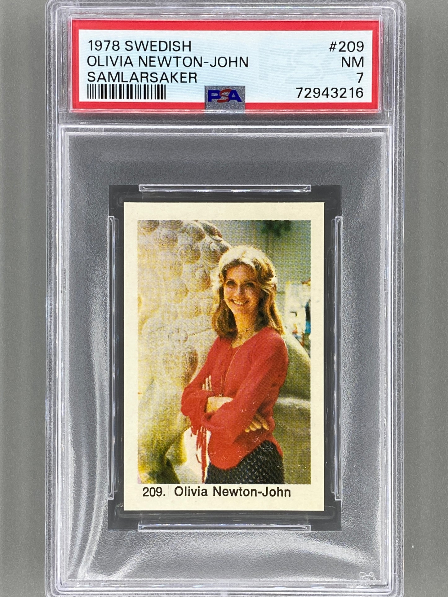 1978 Swedish #209 Olivia Newton John Samlarsaker PSA 7 Pop 1 - 1 Higher (Music)