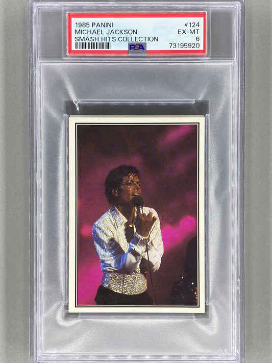 1985 Panini #124 Michael Jackson Smash Hits Collection PSA 6 - Pop 8 (Music)