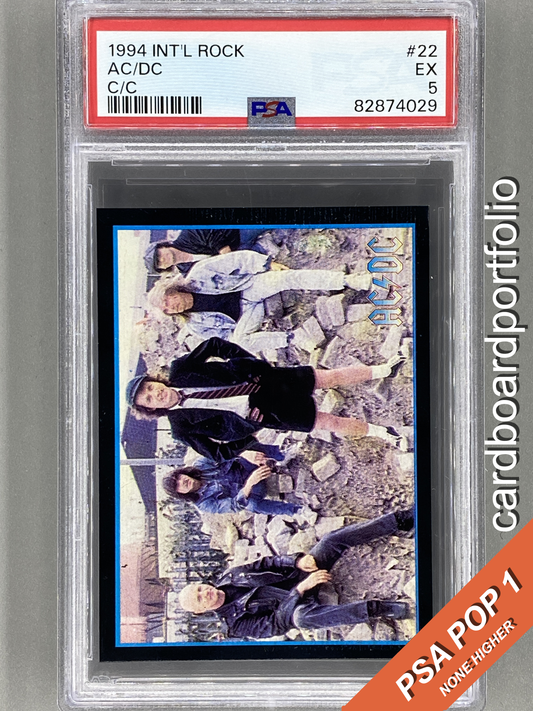 1994 Ultra Figus #5 AC/DC Intl Rock Cards Collection PSA 5 - Pop 1 (Music)