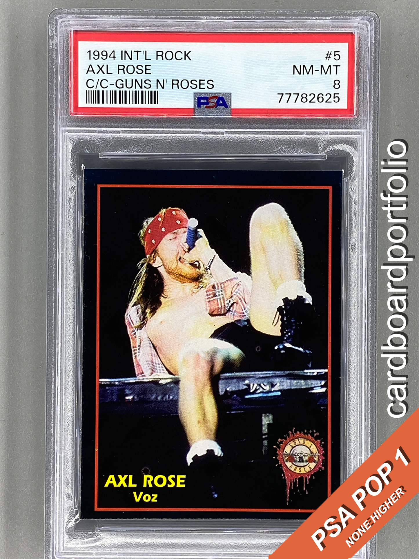 1994 Ultra Figus #5 Axl Rose Intl Rock Cards Collection Guns N Roses PSA 8 Pop 1 (Music)