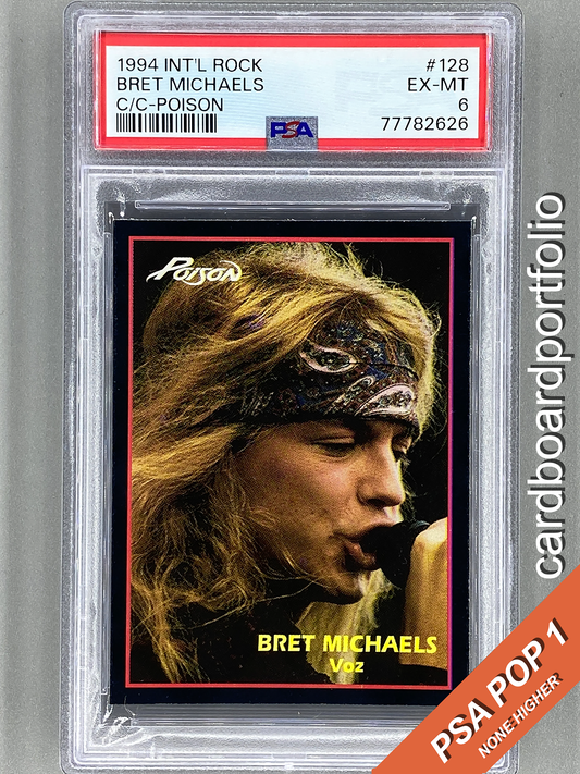 1994 Ultra Figus #128 Bret Michaels Intl Rock Cards Poison PSA 6 - Pop 1 (Music)