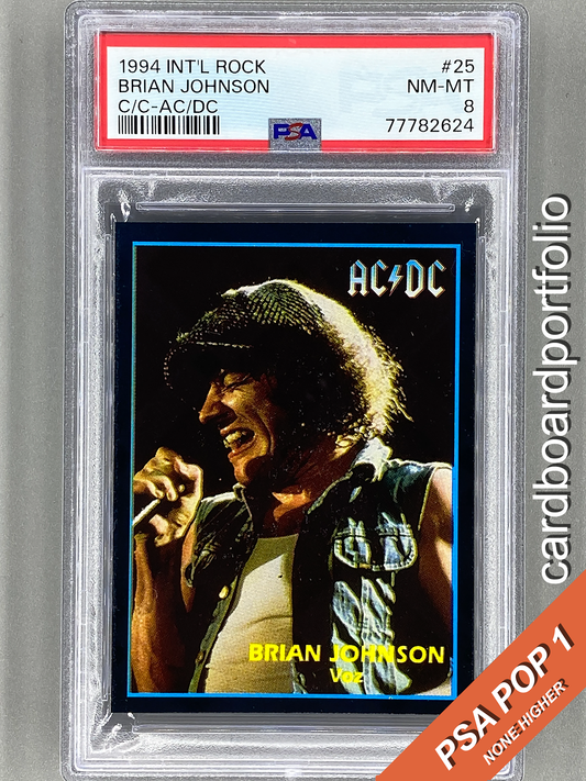 1994 Ultra Figus #25 Brian Johnson Intl Rock Cards Collection AC/DC PSA 8 Pop 1 (Music)