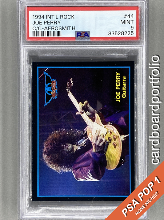 1994 Ultra Figus #44 Joe Perry Intl Rock Cards Aerosmith PSA 9 Pop 1 (Music)