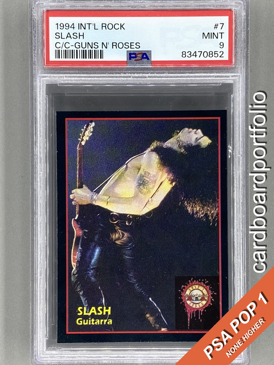 1994 Ultra Figus #7 Slash Intl Rock Cards Guns N Roses PSA 9 Pop 1 (Music)