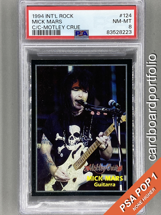 1994 Ultra Figus #124 Mick Mars Intl Rock Cards Motley Crue PSA 8 Pop 1 (Music)