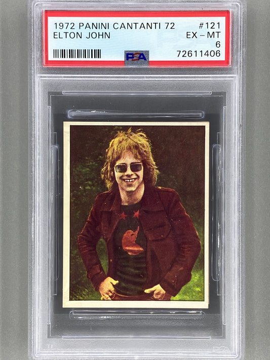 1972 Panini #121 Elton John Cantanti 72 PSA 6 - Pop 2 (Music)