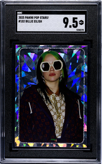 2025 Panini Pop Stars #102 Billie Eilish (UK) SGC 9.5 Pop 1 (Music)