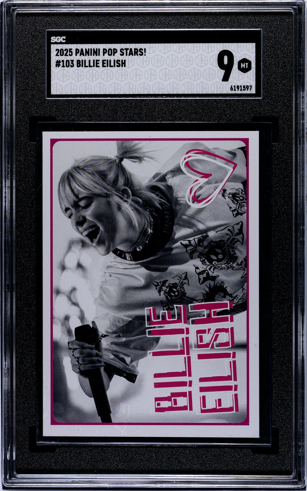 2025 Panini Pop Stars #103 Billie Eilish (UK) SGC 9 Pop 1 (Music)