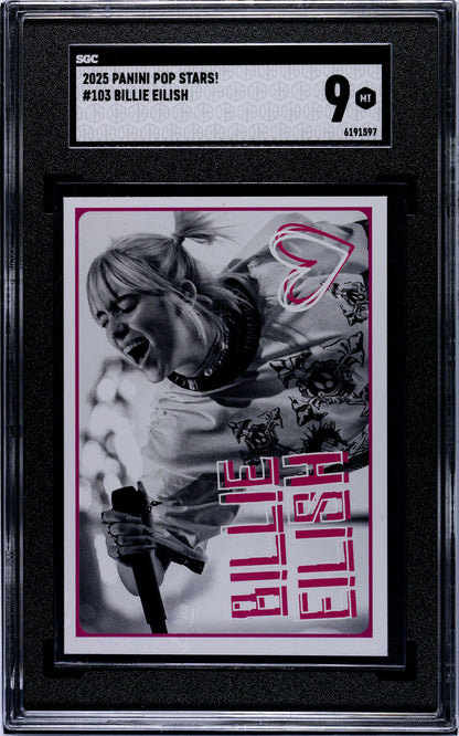2025 Panini Pop Stars #103 Billie Eilish (UK) SGC 9 Pop 1 (Music)