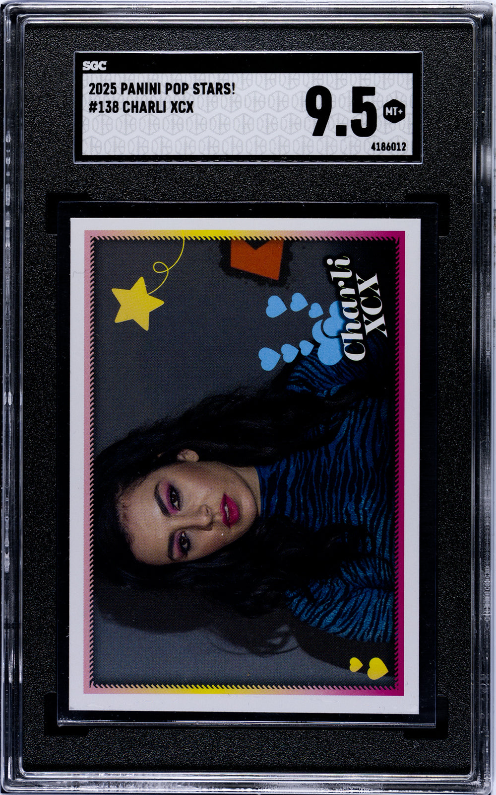 2025 Panini Pop Stars #138 Charli XCX (UK) SGC 9.5 Pop 1 (Music)