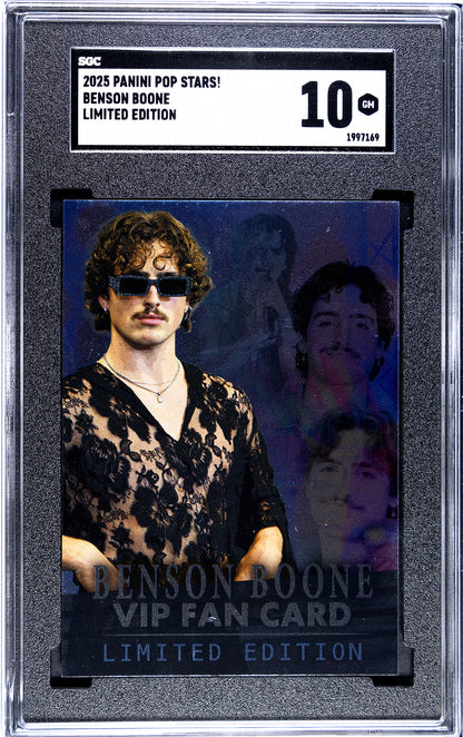 2025 Panini Pop Stars Benson Boone Limited Edition VIP (UK) SGC 10 Pop 1 (Music)