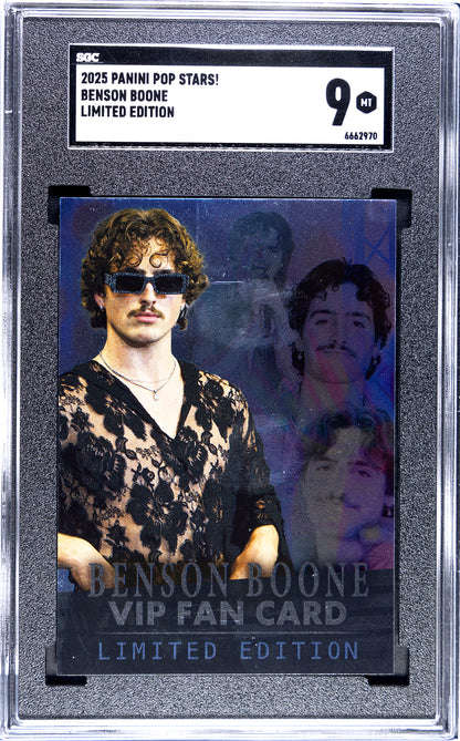 2025 Panini Pop Stars Benson Boone Limited Edition VIP (UK) SGC 9 Pop 1 (Music)