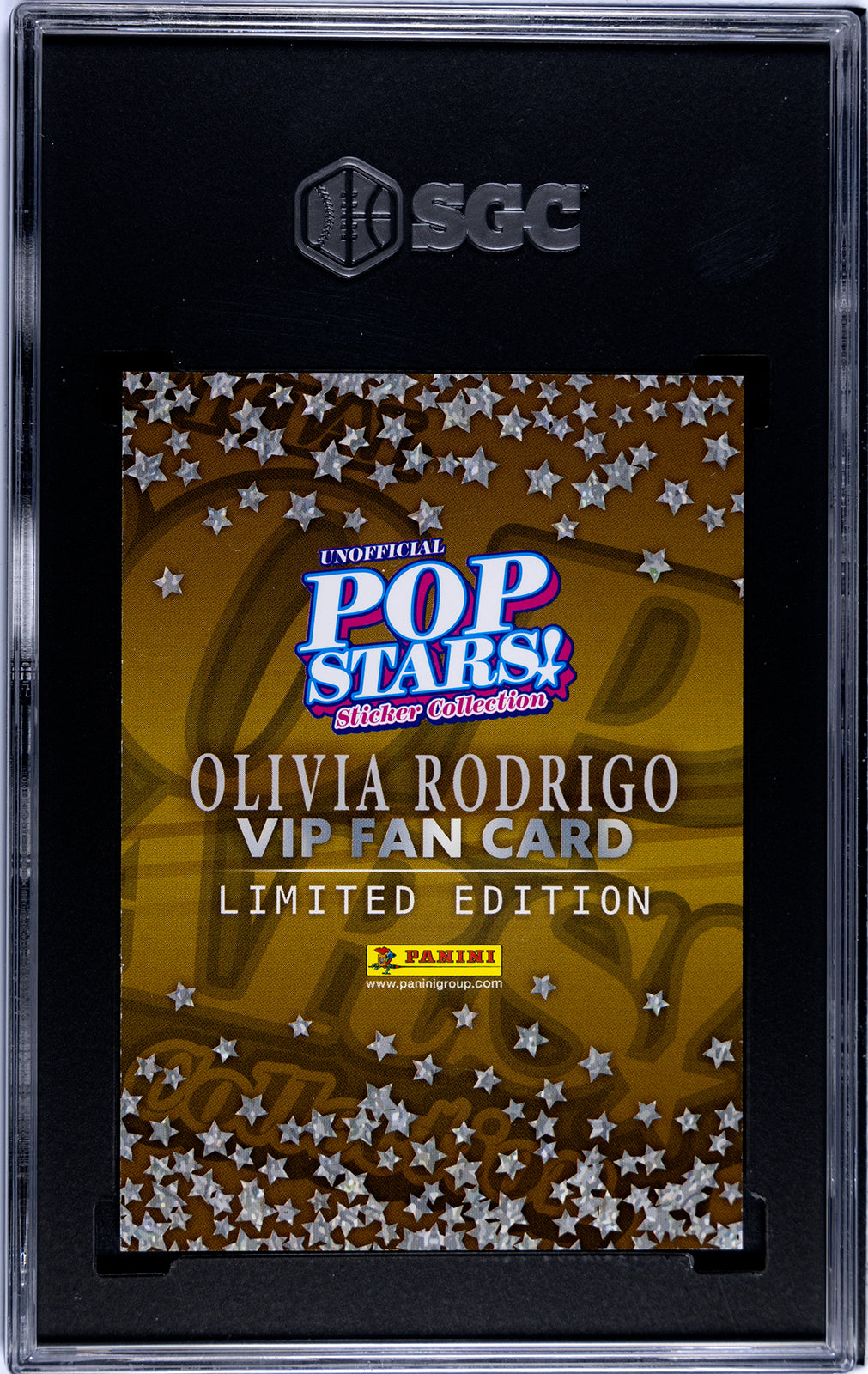 2025 Panini Pop Stars Olivia Rodrigo Limited Edition VIP (UK) SGC 9 Pop 1 (Music)