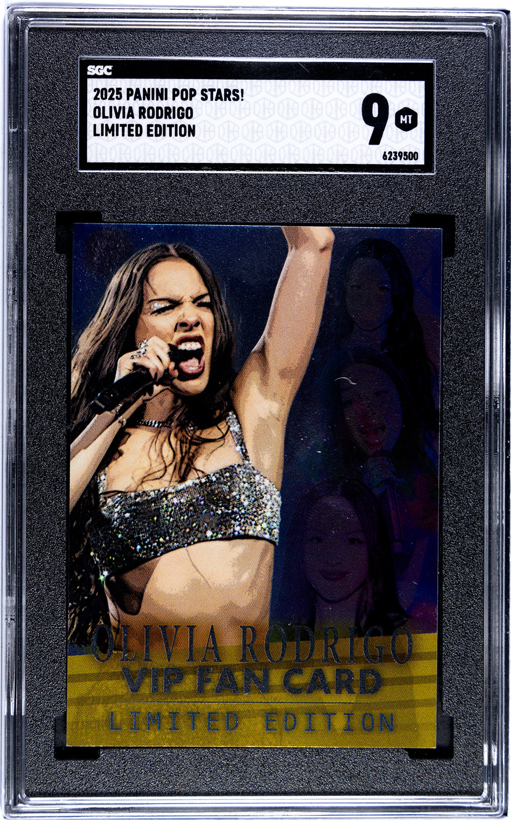 2025 Panini Pop Stars Olivia Rodrigo Limited Edition VIP (UK) SGC 9 Pop 1 (Music)