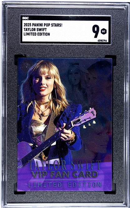 2025 Panini Pop Stars Taylor Swift Limited Edition VIP (UK) SGC 9 Pop 1 (Music)