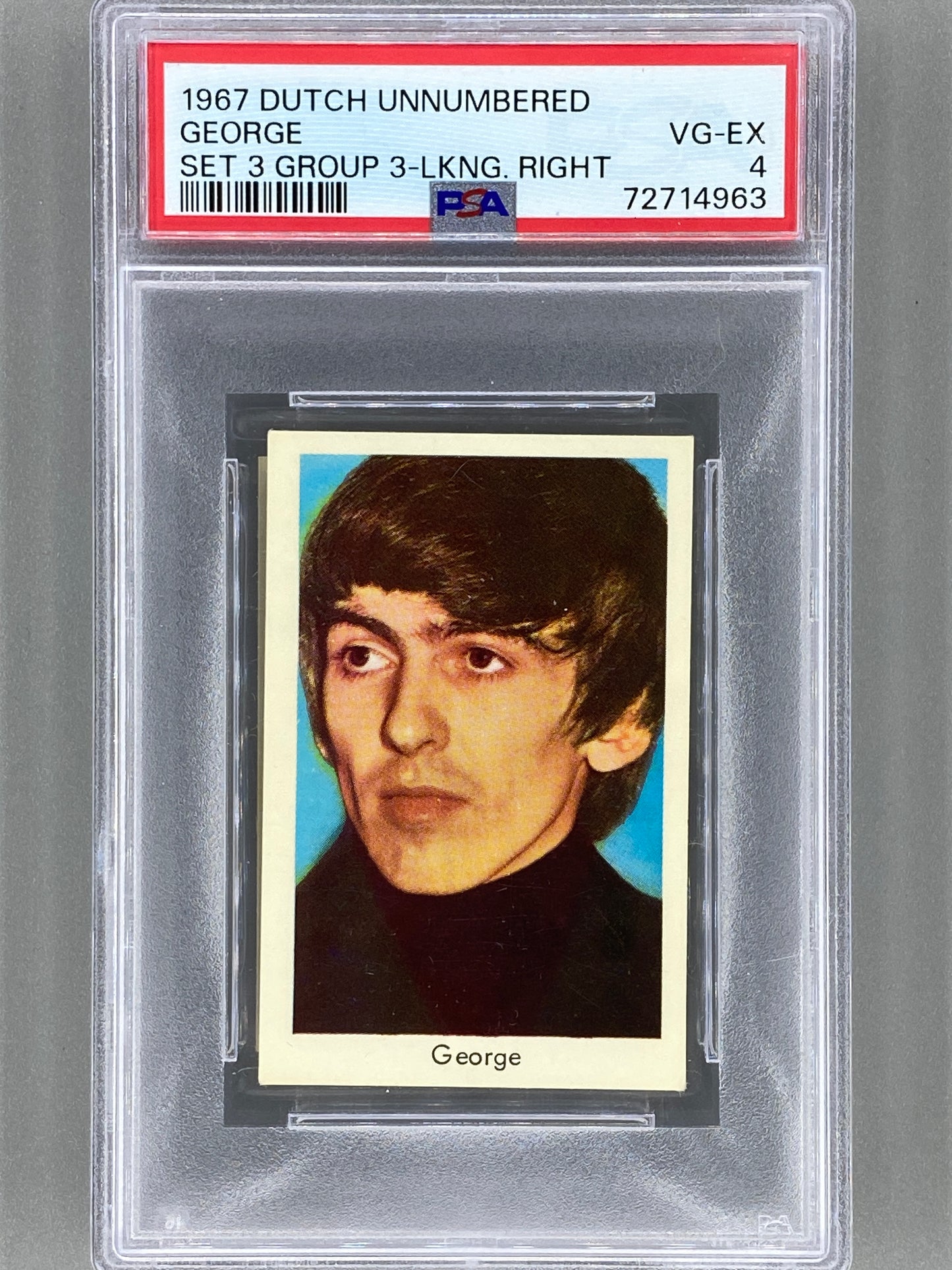 1967 Dutch Unnumbered George Set 3 Group 3 Looking Right PSA 4 - Pop 1 - None Higher (Music)