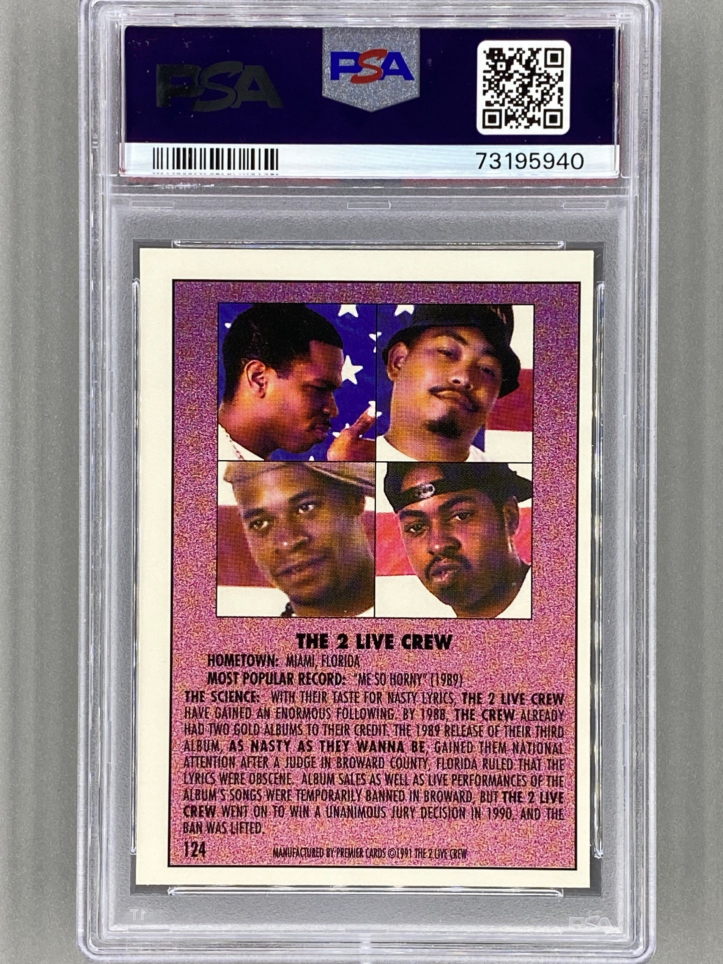 1991 Premier Rap Pack #124 The 2 Live Crew PSA 10 (Music)