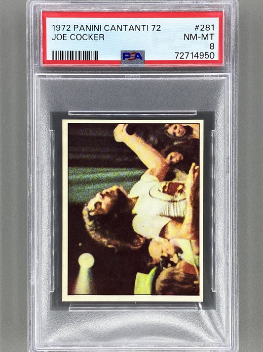 1972 Panini #281 Joe Cocker Cantanti 72 PSA 8 - Pop 3 (Music)