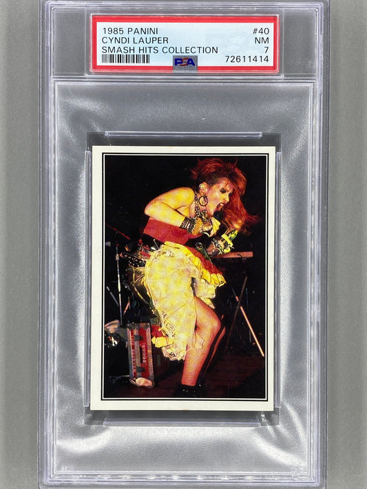 1985 Panini #40 Cyndi Lauper The Smash Hits Collection PSA 7 - Pop 1 (Music)