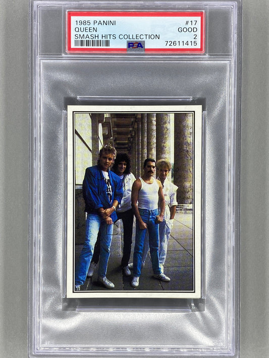 1985 Panini #17 Queen Smash Hits Collection PSA 2 (Music)