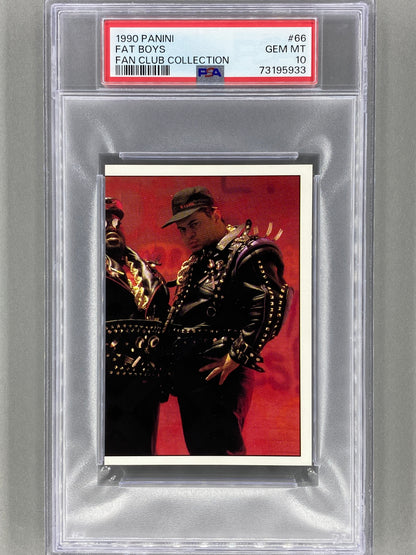 1990 Panini #65 & #66 Fat Boys Fan Club Collection 2 Sticker Lot PSA 9 & 10 - Pop 1 (Music)