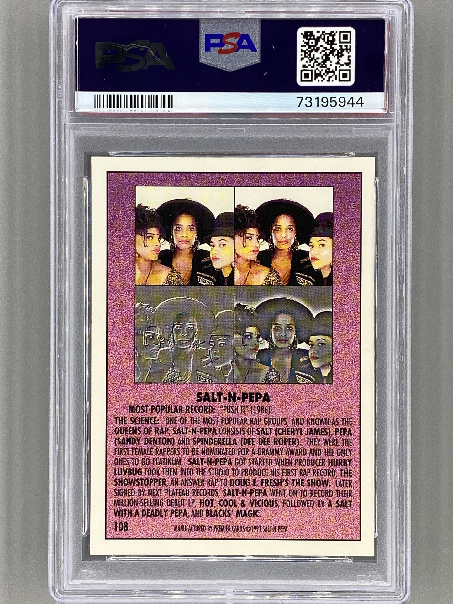 1991 Premier Rap Pack #108 Salt -N- Pepa PSA 10 Pop 19 (Music)