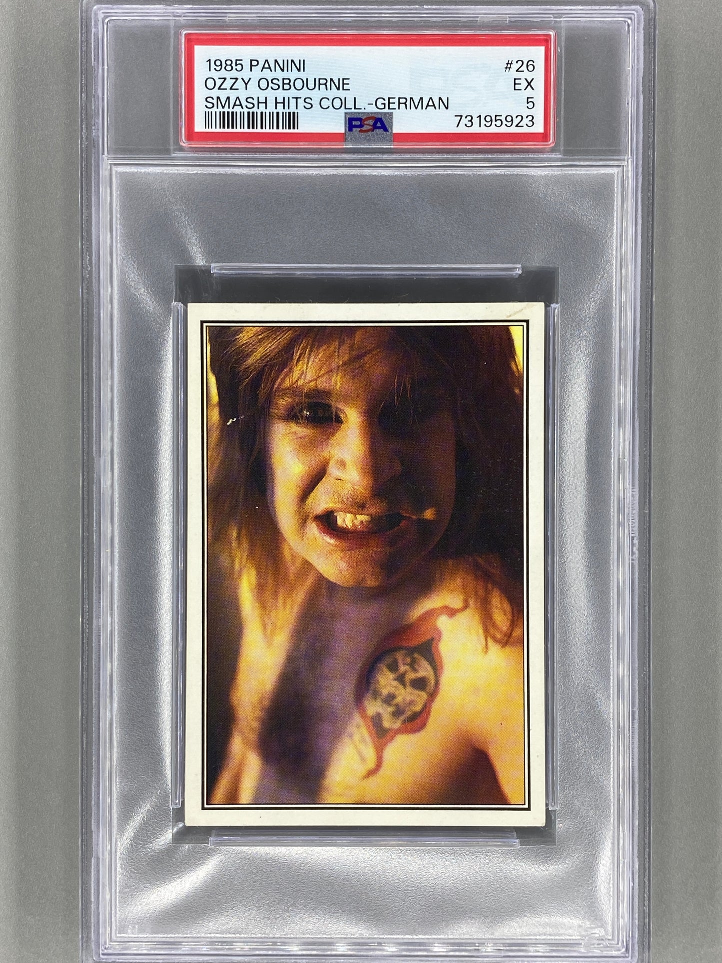 1985 Panini #26 Ozzy Osbourne (German) Smash Hits Collection PSA 5 Pop 2 (Music)