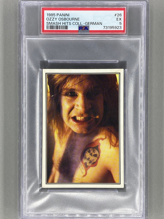 1985 Panini #26 Ozzy Osbourne (German) Smash Hits Collection PSA 5 Pop 2 (Music)