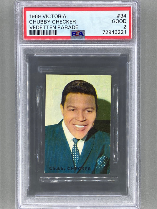 1969 Victoria #34 Chubby Checker Vedetten Parade PSA 2 - Pop 2 (Music) READ