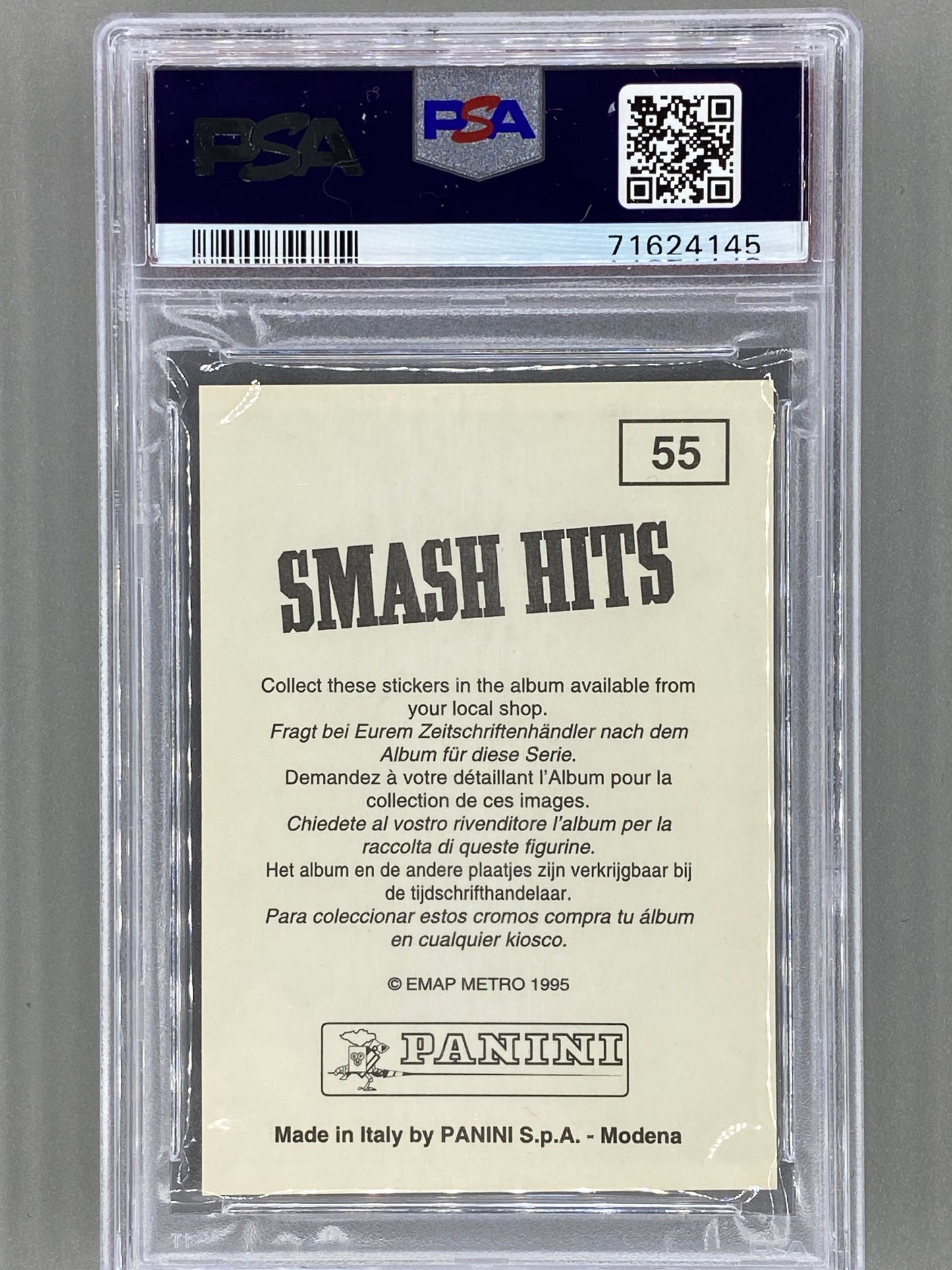 1995 Panini #55 Billie Joe Armstrong Smash Hits Stickers PSA 9 Pop 4 (Music)