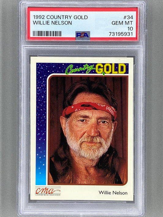 1992 Sterling Country Gold #34 Willie Nelson PSA 10 - Pop 6 (Music)