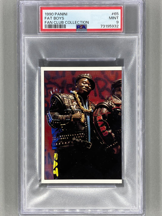 1990 Panini #65 & #66 Fat Boys Fan Club Collection 2 Sticker Lot PSA 9 & 10 - Pop 1 (Music)