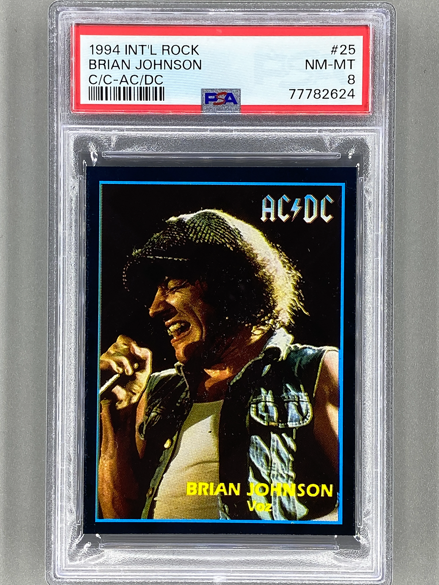 1994 Ultra Figus #25 Brian Johnson Intl Rock Cards Collection AC/DC PSA 8 Pop 1 (Music)