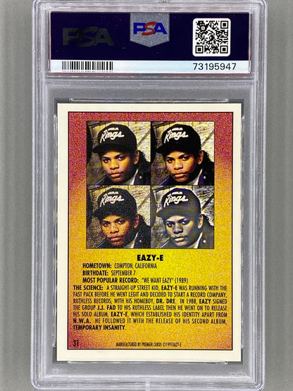 1991 Premier Rap Pack #31 Eazy-E PSA 10 Pop 57 (Music)