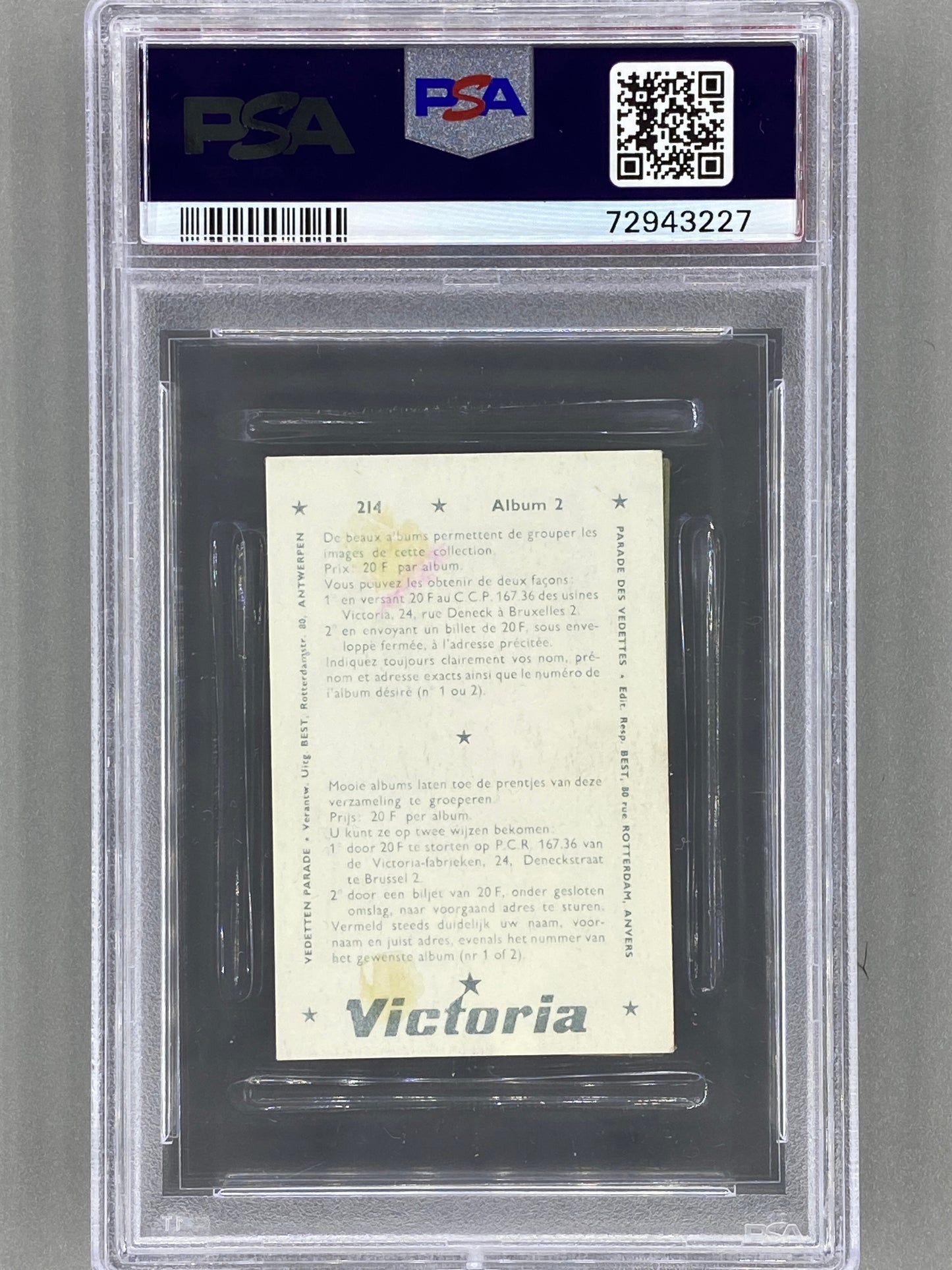 1969 Victoria #214 Roy Orbison Vedetten Parade PSA 2 - Pop 2 (Music) READ